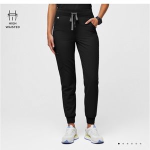 Figs black high waisted jogger pant